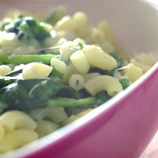 Elbow Macaroni with Comté Cheese and Baby Spinach