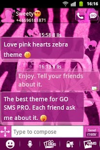 How to download Heart Theme Zebra Pink GO SMS lastet apk for bluestacks