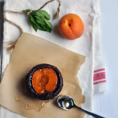 Chocolate-Apricot Clafoutis Cakes with Honey Drizzle