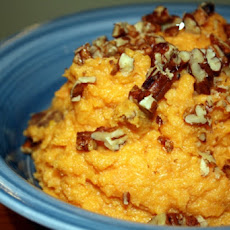 Bourbon Sweet-Potato Purée with Buttered Pecans