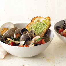 Summer Tomato Bouillabaisse with Basil Rouille