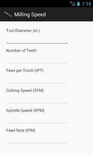 Milling Speed Calculator