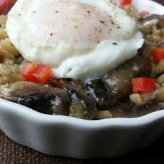 SUGAR - FREE Mushroom Coconut Risotto with Poached Egg