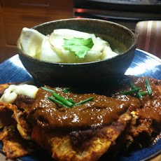 Drowned Enchiladas in Mole with Coffee and Walnuts