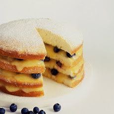 Lemon Layer Cake with Curd and Blueberries