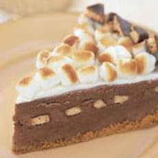 S'mores Ice Cream Pie with Warm Milk Chocolate Sauce