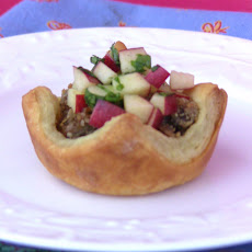 Petite Tourtière Tarts with Fresh Apple Chutney