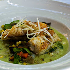 Coconut-Jalapeno Red Snapper With Banana Black Bean Puree