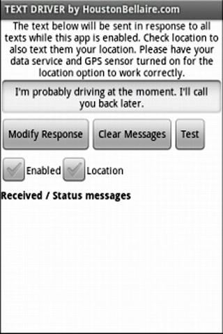 Text Driver GPS - Away Message