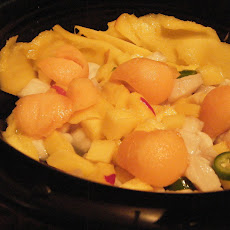 Peruvian Cannon Ball Ceviche with Mango and Melon