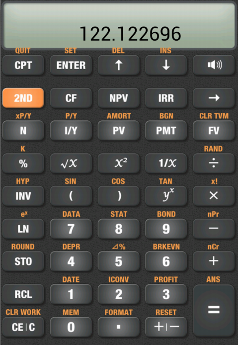 Android application BA Financial Calculator Pro screenshort