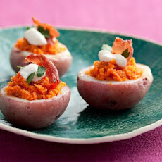 Romesco-Topped Potato Bites