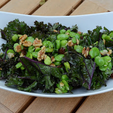 Kale, Fava, Sultana and Walnut Salad