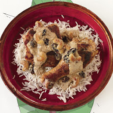 Yogurt-Braised Chicken with Cashews and Raisins