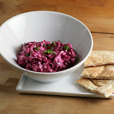 An American Patzaria - Creamy Beet Spread with Blue Cheese and Bacon
