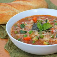 Summer Vegetable Soup with Pesto