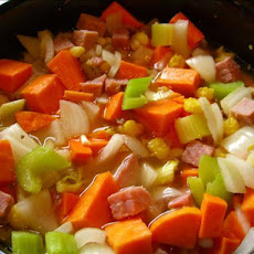 Creamy Corn-Potato-Ham Chowder (Crock Pot)
