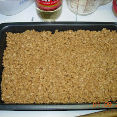 No Cook Scotcheroos -  Peanut Butter Rice Crispy Treats