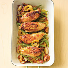 Pan-Roasted Chicken With Lemon-Garlic Green Beans