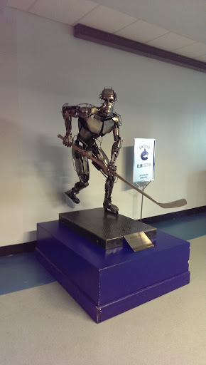 Hockey Player Steel Sculpture