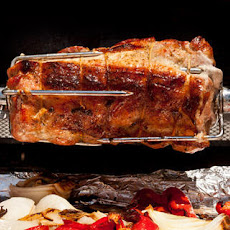 Cuban Rotisserie Pork Loin with Peppers and Onions Recipe