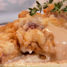 Chicken Fried Lamb with White Wine Pan Gravy