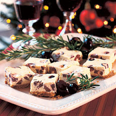 Savory Kalamata Cheesecake Squares