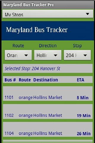 Maryland Bus Tracker Pro