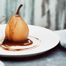 Poached Pears with Warm Coffee Sauce Recipe