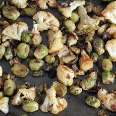 Curry Roasted Brussels Sprouts and Cauliflower
