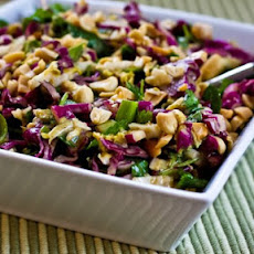 Napa Cabbage and Red Cabbage Salad with Fresh Herbs and Peanuts