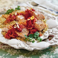 Salmon with Almonds and Tomato-Lemon Sauce