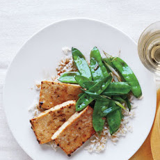 Broiled Tofu and Snow Peas
