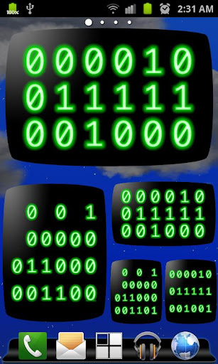 CRT Binary Clock Widget