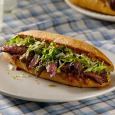 Grilled Steak Sandwiches with Steak Sauce Mayonnaise and Romaine
