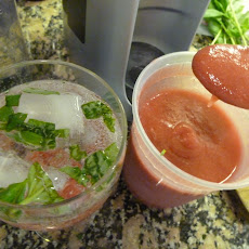 Rhubarb and Basil Spritzer