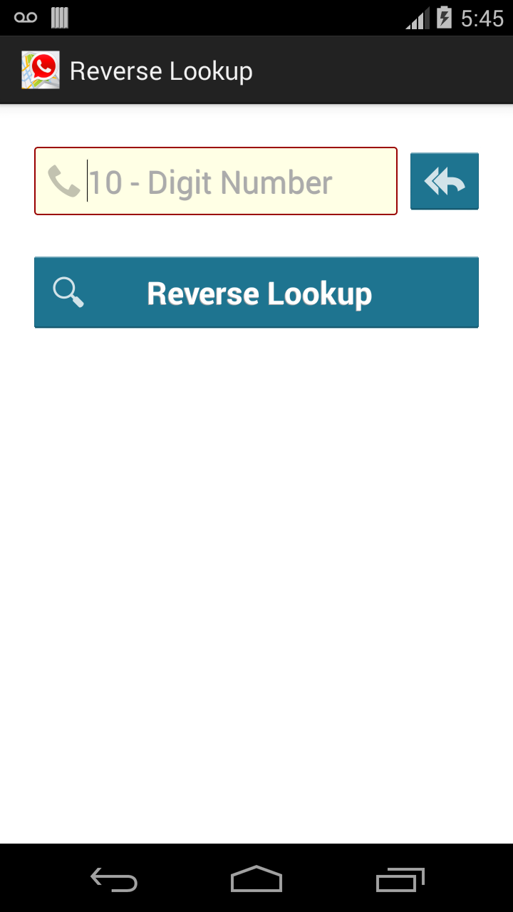 Android application Reverse Lookup screenshort