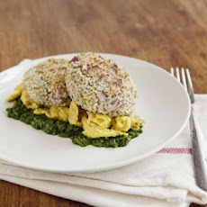 Quinoa Patties with Eggs and Spinach Pesto