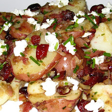Country Style Potato Salad with Pancetta, Goat Cheese & Dried Cranberries