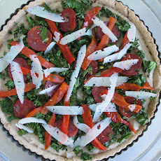 White Bean, Chorizo and Kale Tart with Manchego Cheese