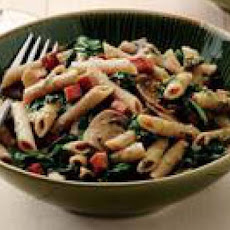 Ham, Spinach and Mushroom Pasta with Walnut Pesto