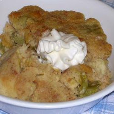 Old Fashioned Rhubarb Bread Pudding