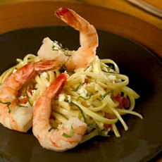 Fire Roasted Tomato and Feta Pasta with Shrimp