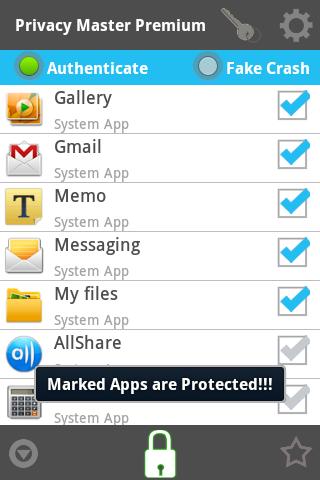 APP LOCK FakeCrash+ SafeSMS