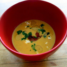 Roasted Corn Chowder with Citrus Shrimp