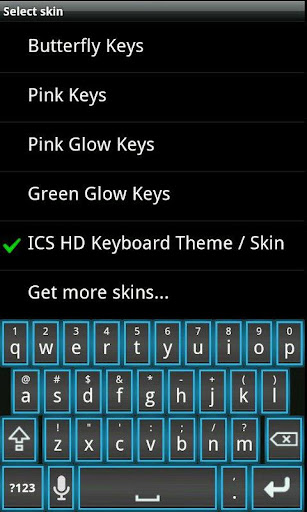 Ice Cream Sandwich keyboard