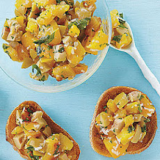 Roasted Pepper, Parmesan and Olive Crostini