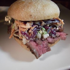 Grilled Steak Sandwich with Blue Cheese Cole Slaw