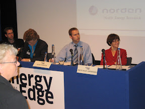 Panel discussion participants at the Energy from the Edge Symposium, Shetland Islands, September 2007.