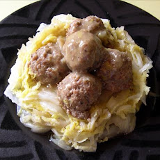 Asian Pork Balls With Napa Cabbage